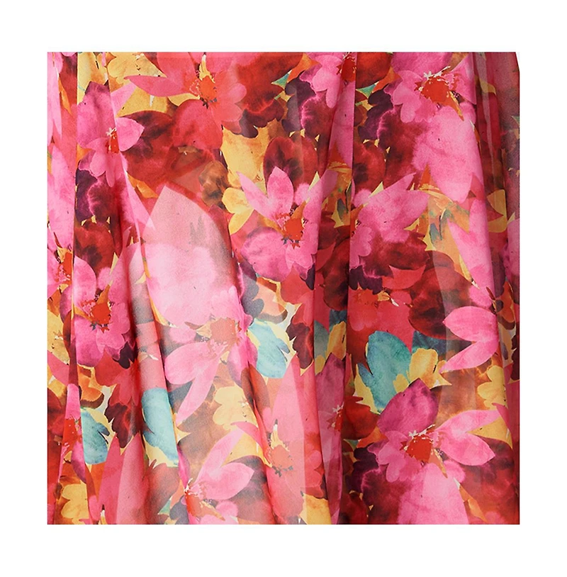 Bebe Women's Printed Ruffle Wrap Dress