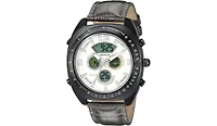 Timetech Men's Sport Multi-Function Tachymeter Wrist Watch with Matching Leather Band