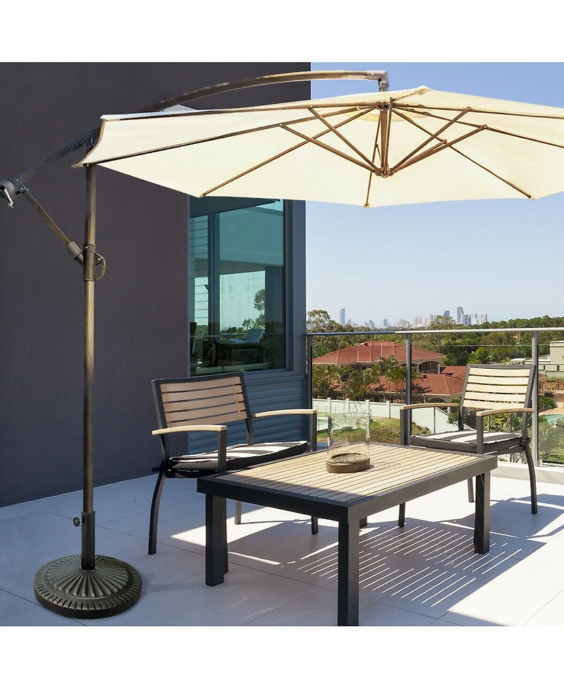 Slickblue Heavy-Duty Outdoor Stand Bronze Umbrella Base