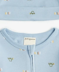 Baby Boys Travel Cotton Hat & Footed Coverall, 2 Piece Set, Exclusively at Macy's