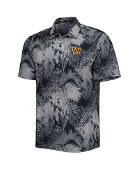 Tommy Bahama Men's Black Washington Commanders Coast Luminescent Fronds Camp IslandZone Button-Up Shirt