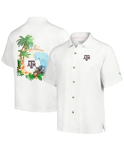 Tommy Bahama Men's White Texas A M Aggies Castaway Game Camp Button-Up T- Shirt