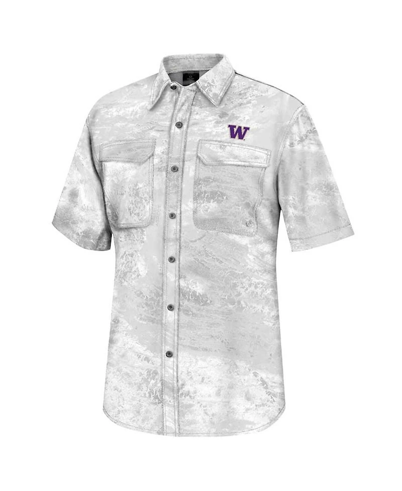 Colosseum Men's Blue UConn Huskies Real tree Aspect Charter Full-Button Fishing T-Shirt