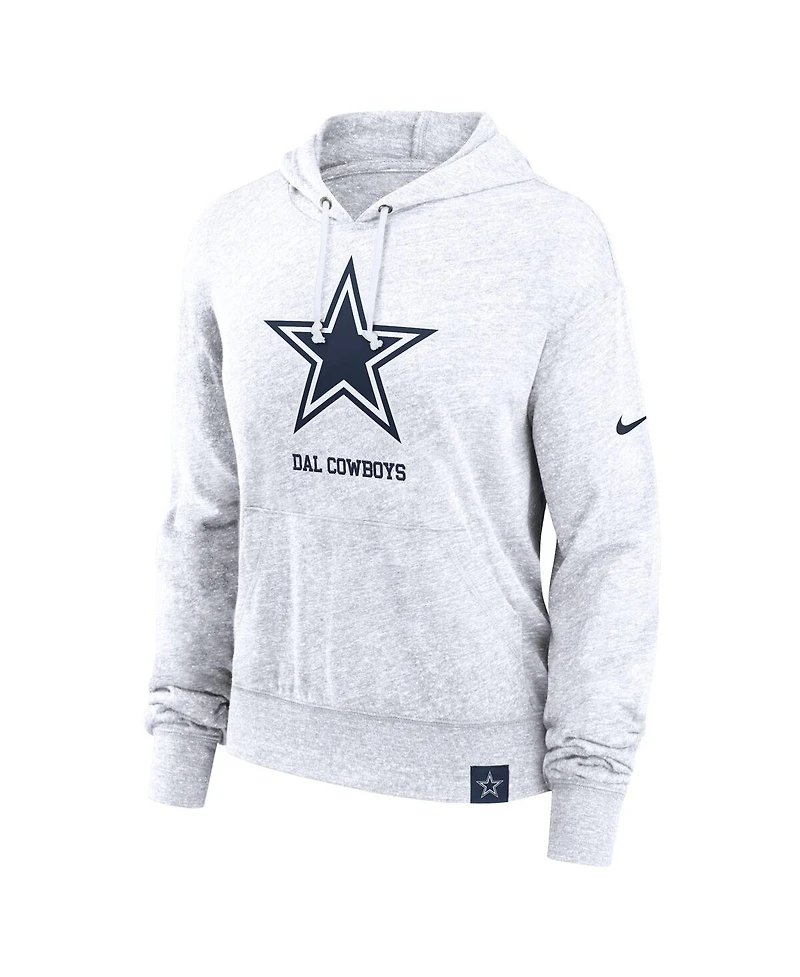 Nike Women's White Dallas Cowboys Gym Vintage-like Logo Pullover Hoodie