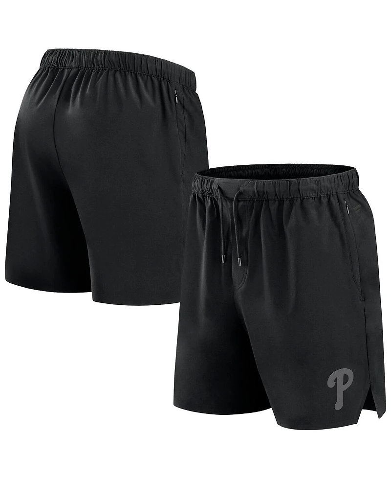 Fanatics Signature Men's Black Philadelphia Phillies Front Office Woven Shorts