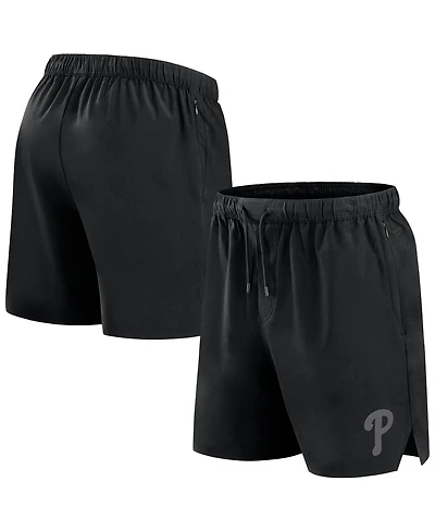Fanatics Signature Men's Black Philadelphia Phillies Front Office Woven Shorts