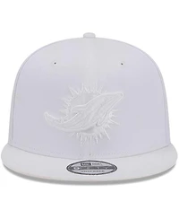 New Era Men's Miami Dolphins Main White on White 9FIFTY Snapback Hat