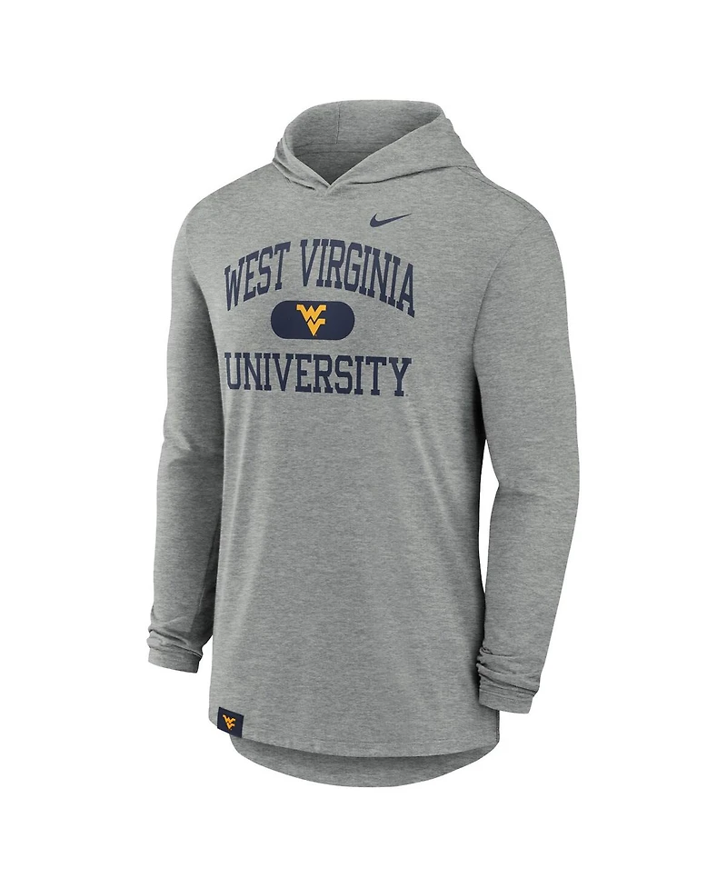 Nike Men's Heather Gray West Virginia Mountaineers Blitz Hoodie Long Sleeve T-Shirt