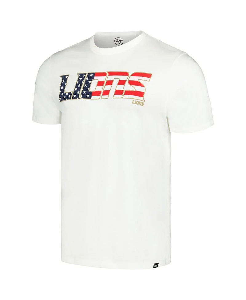 '47 Brand Men's White Detroit Lions Flag Script Franklin T-Shirt