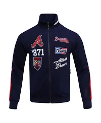 Pro Standard Men's Navy Atlanta Braves Fast Lane Full-Zip Track Jacket