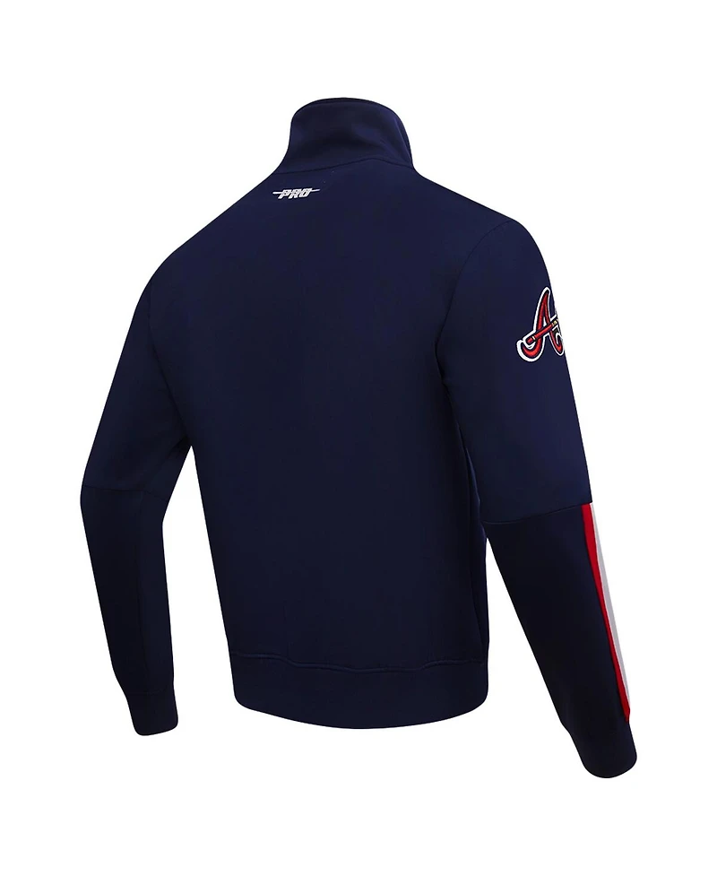 Pro Standard Men's Navy Atlanta Braves Fast Lane Full-Zip Track Jacket
