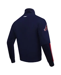 Pro Standard Men's Navy Atlanta Braves Fast Lane Full-Zip Track Jacket