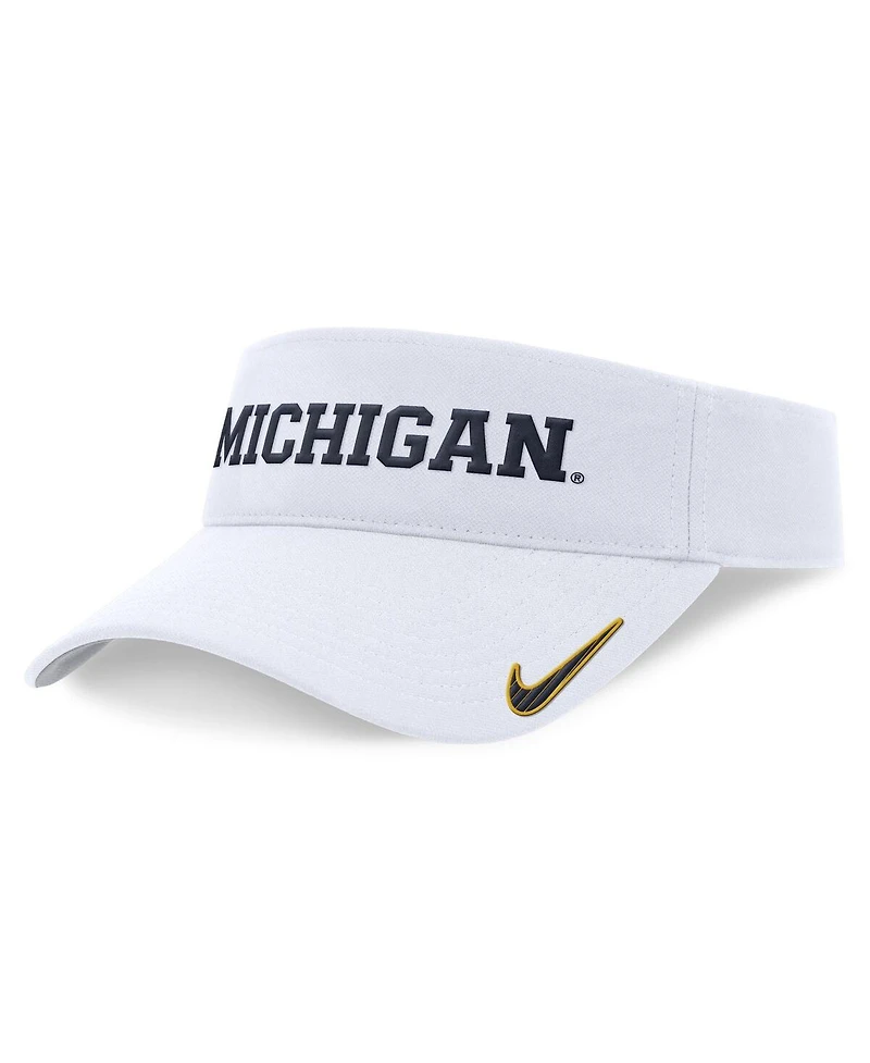 Nike Men's and Women's White Michigan Wolverines 2024 Sideline Fit Ace Visor Hat