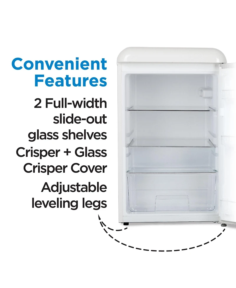 Commercial Cool 4.4 Cu. Ft. Retro Refrigerator,White