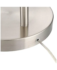 360 Lighting Modern Arc Floor Lamp with Usb Charging Port 72" Tall Brushed Nickel White Drum Shade for Living Room Reading House