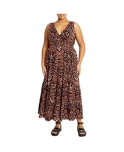City Chic Plus Amara Print Maxi Dress