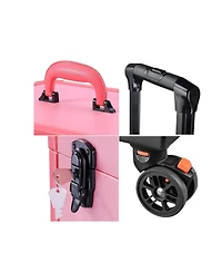 Byootique Rolling Makeup Case w/ Lights Mirror Cosmetic Aritist Studio Multi-function Pink