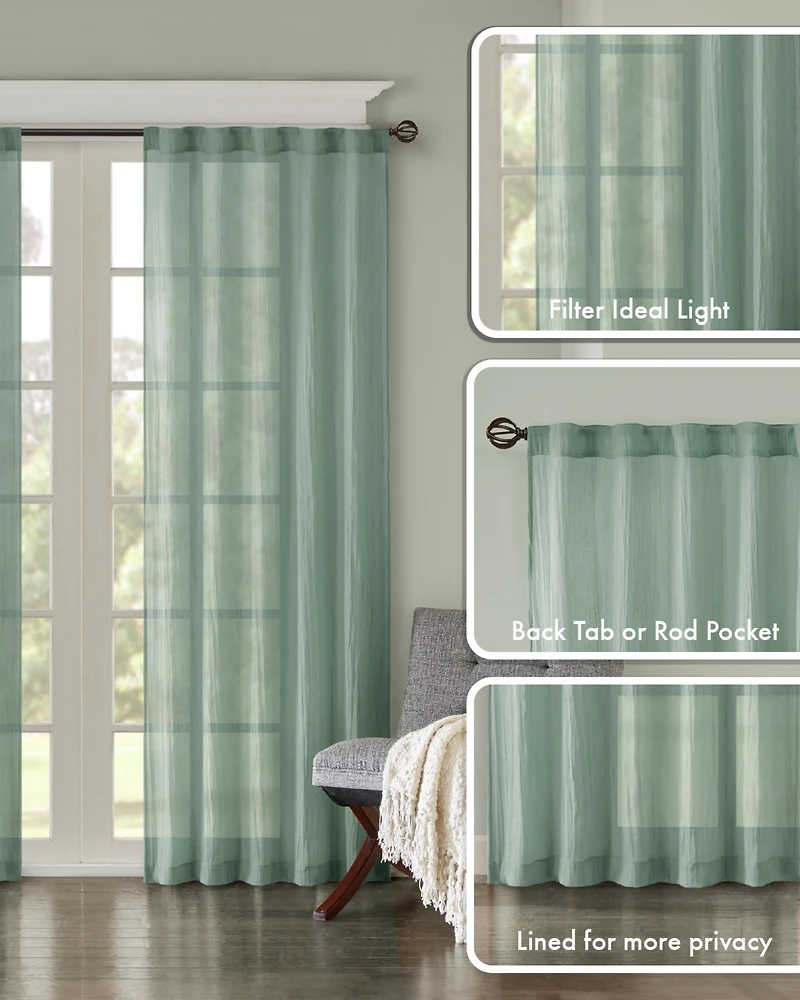 Madison Park Harper Solid Crushed Curtain Panel Pair