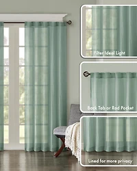Madison Park Harper Solid Crushed Curtain Panel Pair