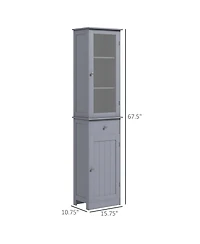 Kleankin Bathroom Storage Cabinet with Acrylic Door, Drawer
