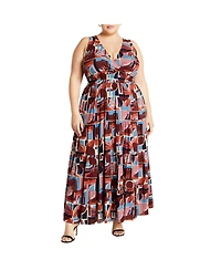 City Chic Plus Amara Print Maxi Dress