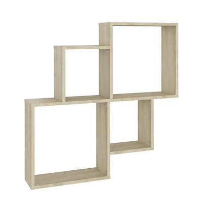 vidaXL Wall Cube Shelf Sonoma Oak 31.5"x5.9"x30.9" Engineered Wood