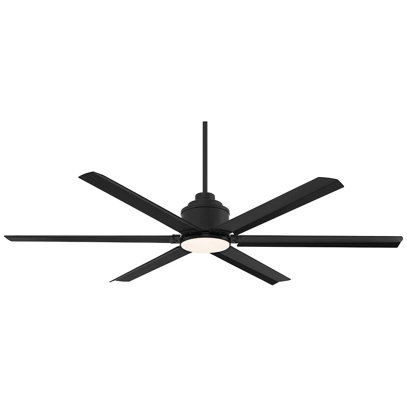 65" Casa Vieja Modern Industrial Outdoor Ceiling Fan with Dimmable Led Light Remote Control Matte Black Wet for Patio Exterior