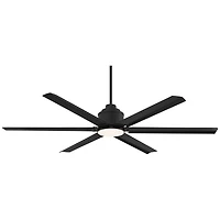65" Casa Vieja Modern Industrial Outdoor Ceiling Fan with Dimmable Led Light Remote Control Matte Black Wet for Patio Exterior