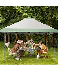 Slickblue 13 x 13 Feet Pop-Up Patio Canopy Tent with Shelter and Wheeled Bag-Grey