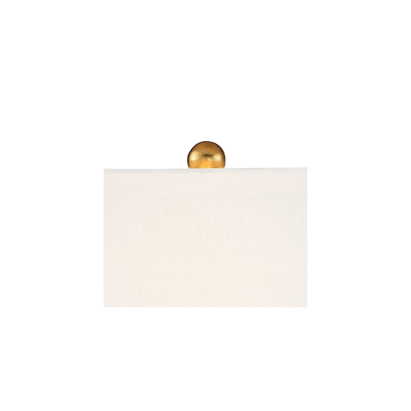 Vienna Full Spectrum Valerie Modern Table Lamp 28" Tall Gold Clear Crystal Glass White Rectangular Shade for Bedroom Living Room Bedside Nightsta