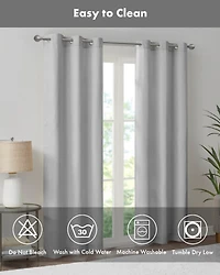 Madison Park Galen Basketweave Room Darkening Curtain panels Pair for bedroom, Silver grommet top fit up to 1.25 inches rod 2 set Living Ro