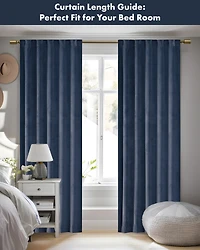 510 Design Colt Room Darkening Velvet Thermal Insulated Curtain Panel Pair, 37"W x 84"L