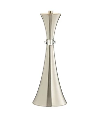 360 Lighting Rachel Modern Table Lamps 28" Tall Set of 2 Concave Column Hourglass Metal White Drum Shade for Bedroom Living Room Bedside Nightsta