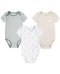Nike Baby Boys or Girls Essentials Bodysuits, Pack of 3