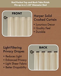 Madison Park Harper Solid Crushed Curtain Panel Pair