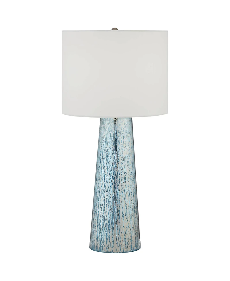 360 Lighting Marcus Modern Table Lamp 30" Tall Mercury Glass Column Shape White Drum Shade for Bedroom Living Room Bedside Nightstand Office Kids