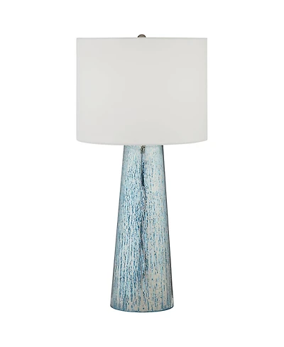 360 Lighting Marcus Modern Table Lamp 30" Tall Mercury Glass Column Shape White Drum Shade for Bedroom Living Room Bedside Nightstand Office Kids