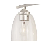 Richter Modern Wall Light Polished Nickel Silver Hardwired 22" 3-Light Fixture Curving Clear Glass Shade for Bedroom Bedside Bathroom Vanity Livi