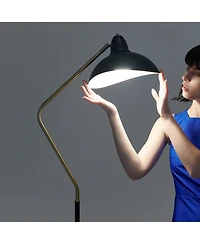 Swoop Led Reading Floor Lamp with Adjustable Head and Gold Accent (69")