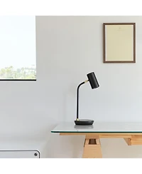 Ezra 16.5" Led Table Lamp with Wireless Charging Pad and Rotating Shade