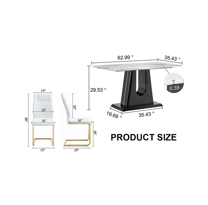 Ultra-Modern Dining Table for 6-8, Multipurpose and Easy Assembly