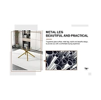 Modern Glass and Metal Dining Table for 4-8 People