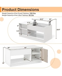 Slickblue Modern Coffee Table with Lift Tabletop and Storage Compartments