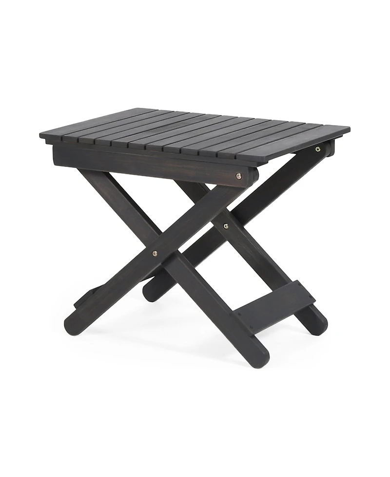 Streamdale Outdoor Folding Wooden Side Table, Dark Gray, 15"D x 22.75"W x 18.25"H