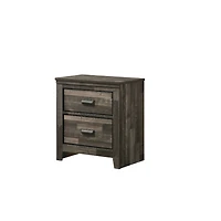 Simplie Fun Contemporary Nightstand in Brown Mix Finish with 2 Drawers