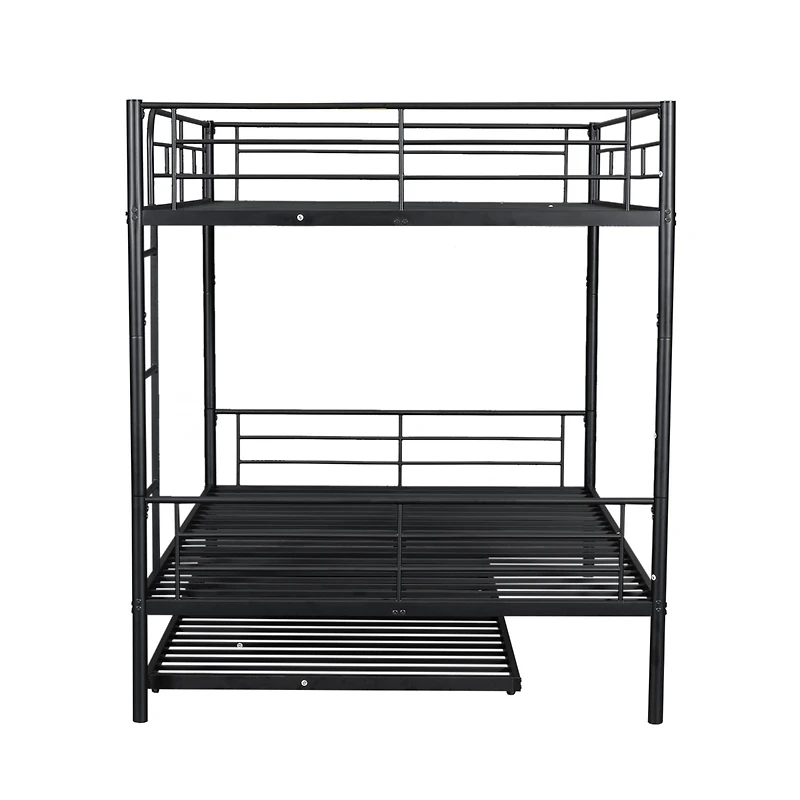 Simplie Fun Full Over Full Metal Bunk Bed With Trundle