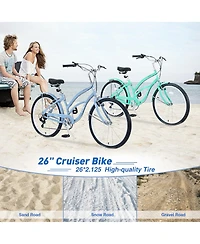 Streamdale 7 Speed Bicycles, Multiple Colors 26"Inch Beach Cruiser Bike