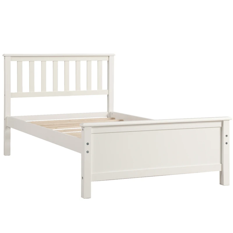 Streamdale Furniture Twin Size Wood Platform Bed With Headboard, Footboard And Wood Slat Support