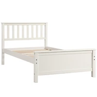Streamdale Furniture Twin Size Wood Platform Bed With Headboard, Footboard And Wood Slat Support