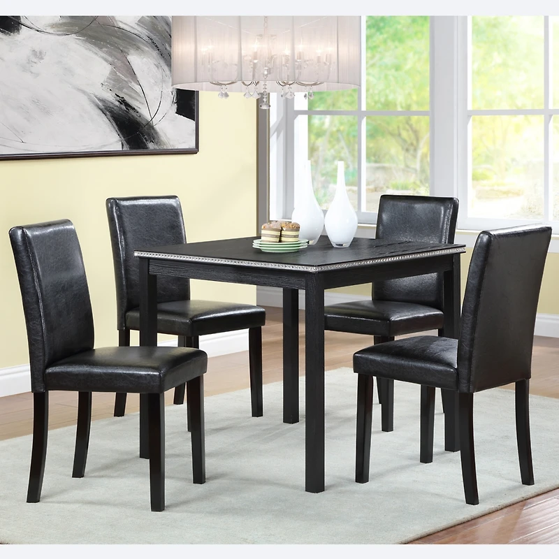 Streamdale Contemporary Elegance Wooden Dining Table and Upholstered Chairs